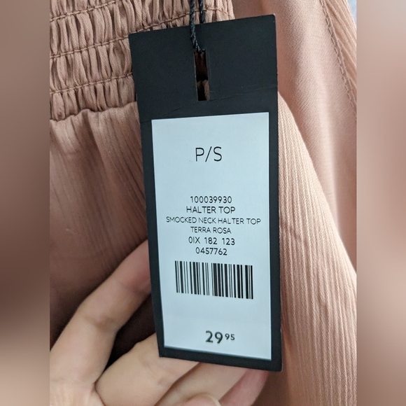 DYNAMITE New with Tags Blush/Rose Smocked Halter Top Size Small S - Picture 4 of 9